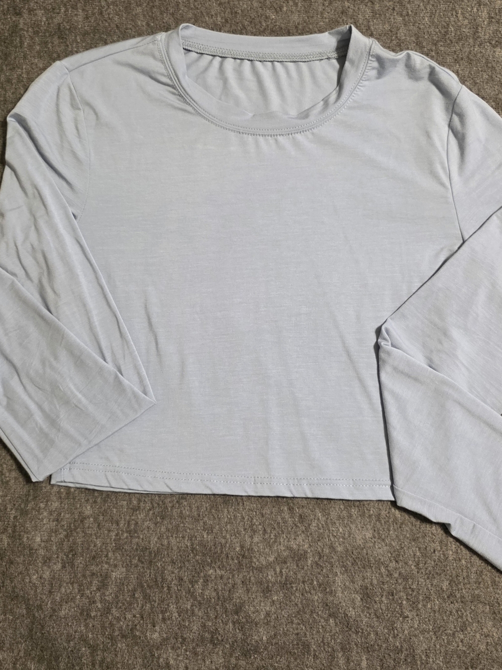Women's Long Sleeve Crewneck Top in Pale Blue
